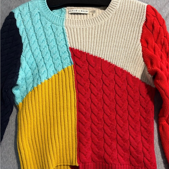 Alice + Olivia Colorblock Cable Knit Sweater - Picture 2 of 5
